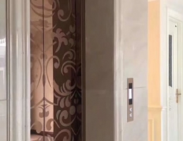 玫瑰金花紋電梯廳門