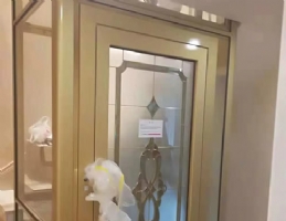 香檳金裝潢液壓觀光電梯