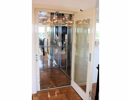 鏡面不銹鋼后壁手拉門液壓電梯