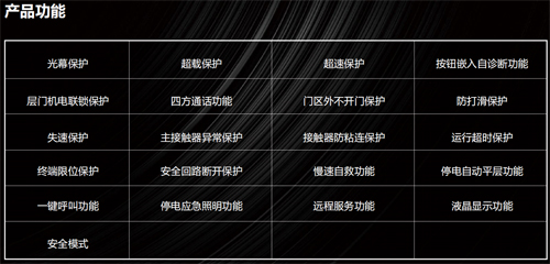 電梯產(chǎn)品功能表